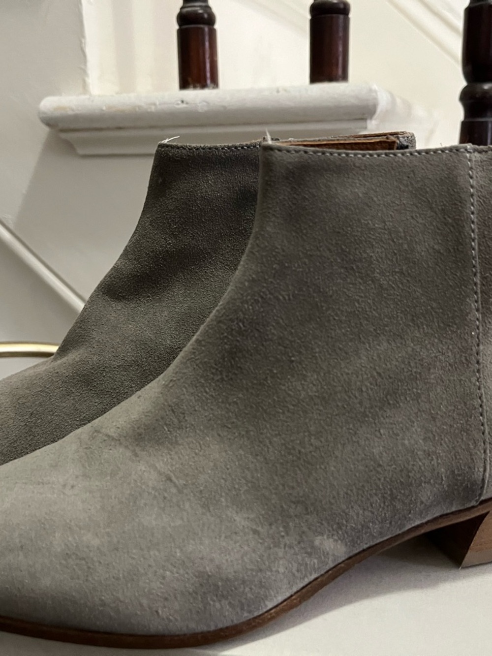 Aquatalia Gray Suede Ankle Booties